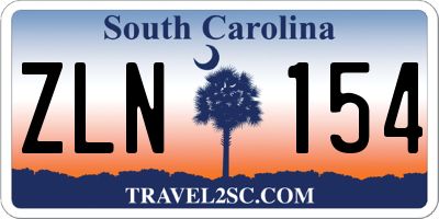 SC license plate ZLN154
