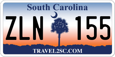 SC license plate ZLN155