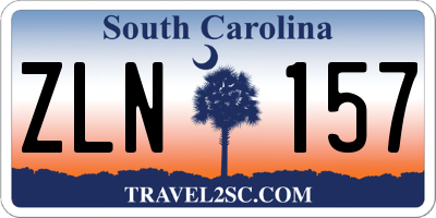 SC license plate ZLN157