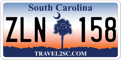 SC license plate ZLN158