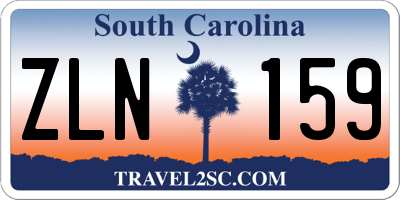SC license plate ZLN159