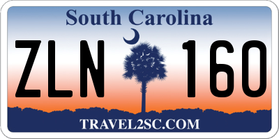 SC license plate ZLN160