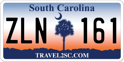 SC license plate ZLN161
