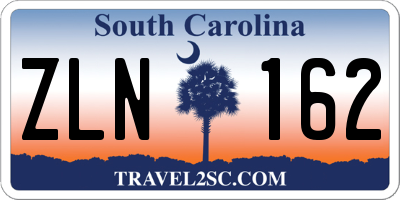 SC license plate ZLN162