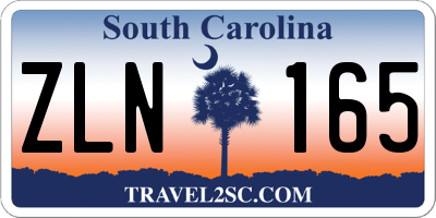 SC license plate ZLN165