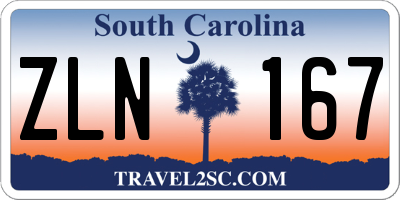 SC license plate ZLN167