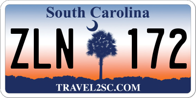 SC license plate ZLN172