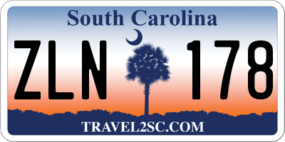 SC license plate ZLN178
