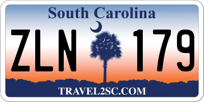 SC license plate ZLN179