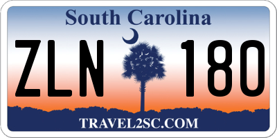SC license plate ZLN180