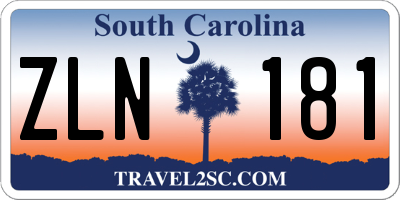 SC license plate ZLN181