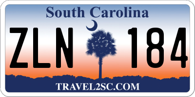 SC license plate ZLN184