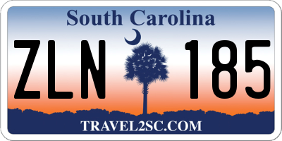 SC license plate ZLN185