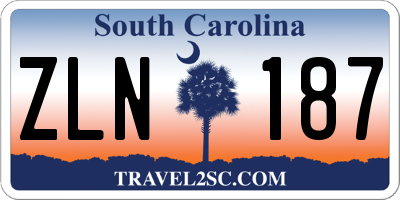 SC license plate ZLN187