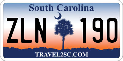 SC license plate ZLN190