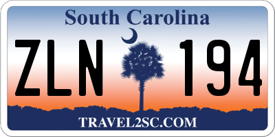 SC license plate ZLN194