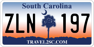 SC license plate ZLN197