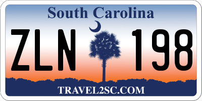 SC license plate ZLN198