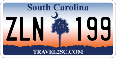 SC license plate ZLN199