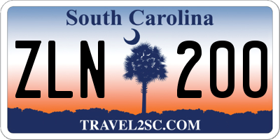 SC license plate ZLN200