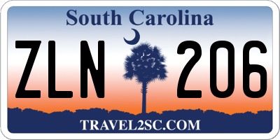 SC license plate ZLN206