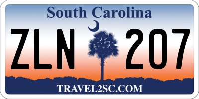 SC license plate ZLN207