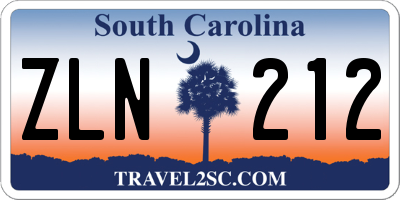 SC license plate ZLN212