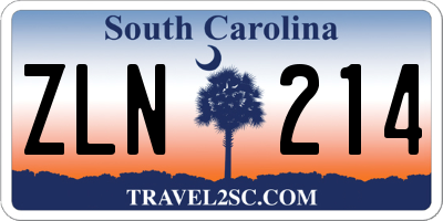 SC license plate ZLN214