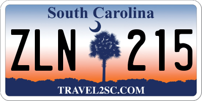 SC license plate ZLN215