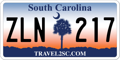 SC license plate ZLN217