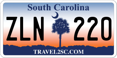 SC license plate ZLN220