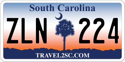 SC license plate ZLN224
