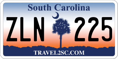 SC license plate ZLN225