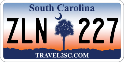 SC license plate ZLN227