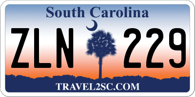 SC license plate ZLN229