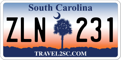 SC license plate ZLN231