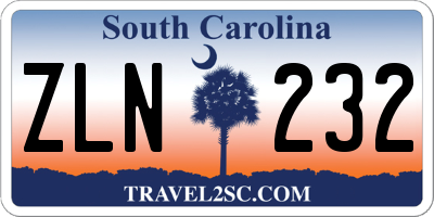 SC license plate ZLN232