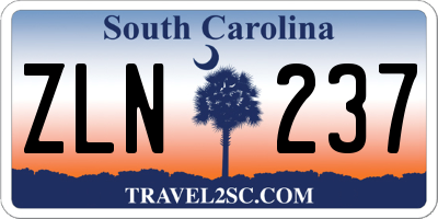 SC license plate ZLN237