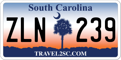 SC license plate ZLN239