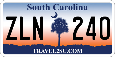 SC license plate ZLN240
