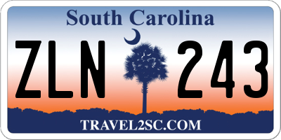 SC license plate ZLN243