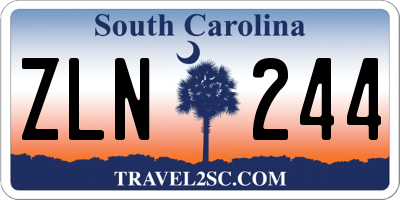 SC license plate ZLN244