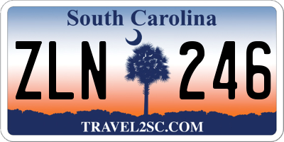 SC license plate ZLN246