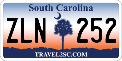 SC license plate ZLN252