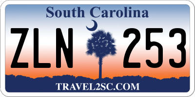SC license plate ZLN253