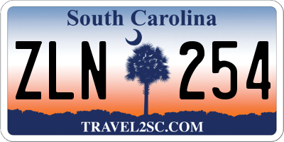 SC license plate ZLN254