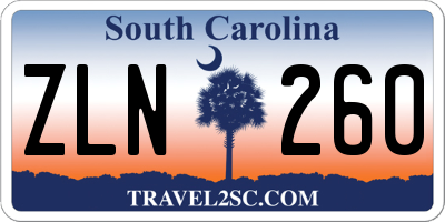 SC license plate ZLN260