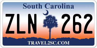SC license plate ZLN262