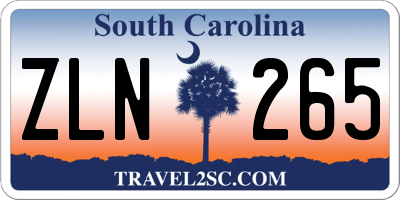 SC license plate ZLN265