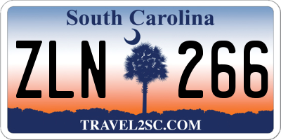 SC license plate ZLN266